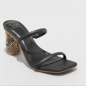 Black Square Toe Heel